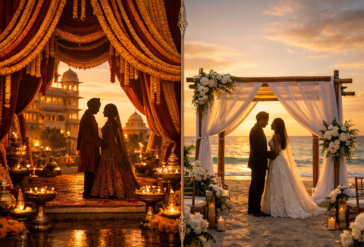 Royal Rajasthani Destination Wedding vs Goa Beach Wedding